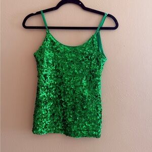 Amazon Vibrant Green Sequin Tank Top